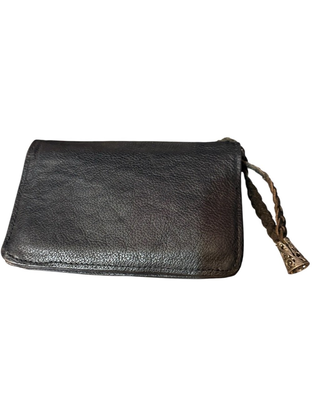 JILL STUART Black Leather Clutch with Silver Medallion Hardware - Picture 2 of 8